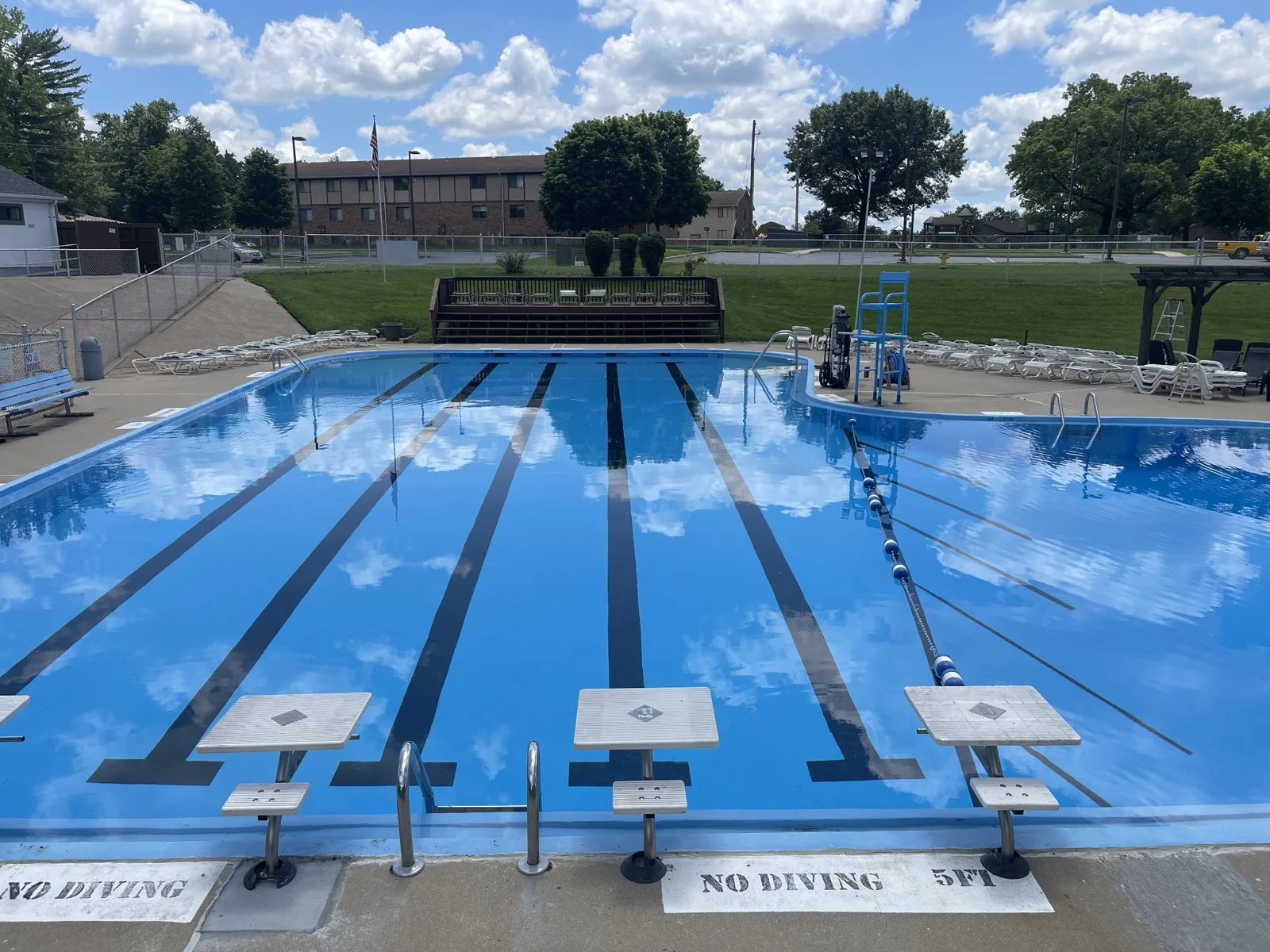 Dorchester swimming pool with lap lanes and diving boards